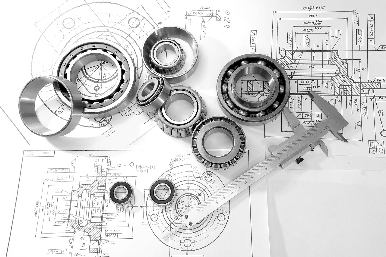 黑白纸上上轴承的教堂中殿图纸及工作场所的设计器