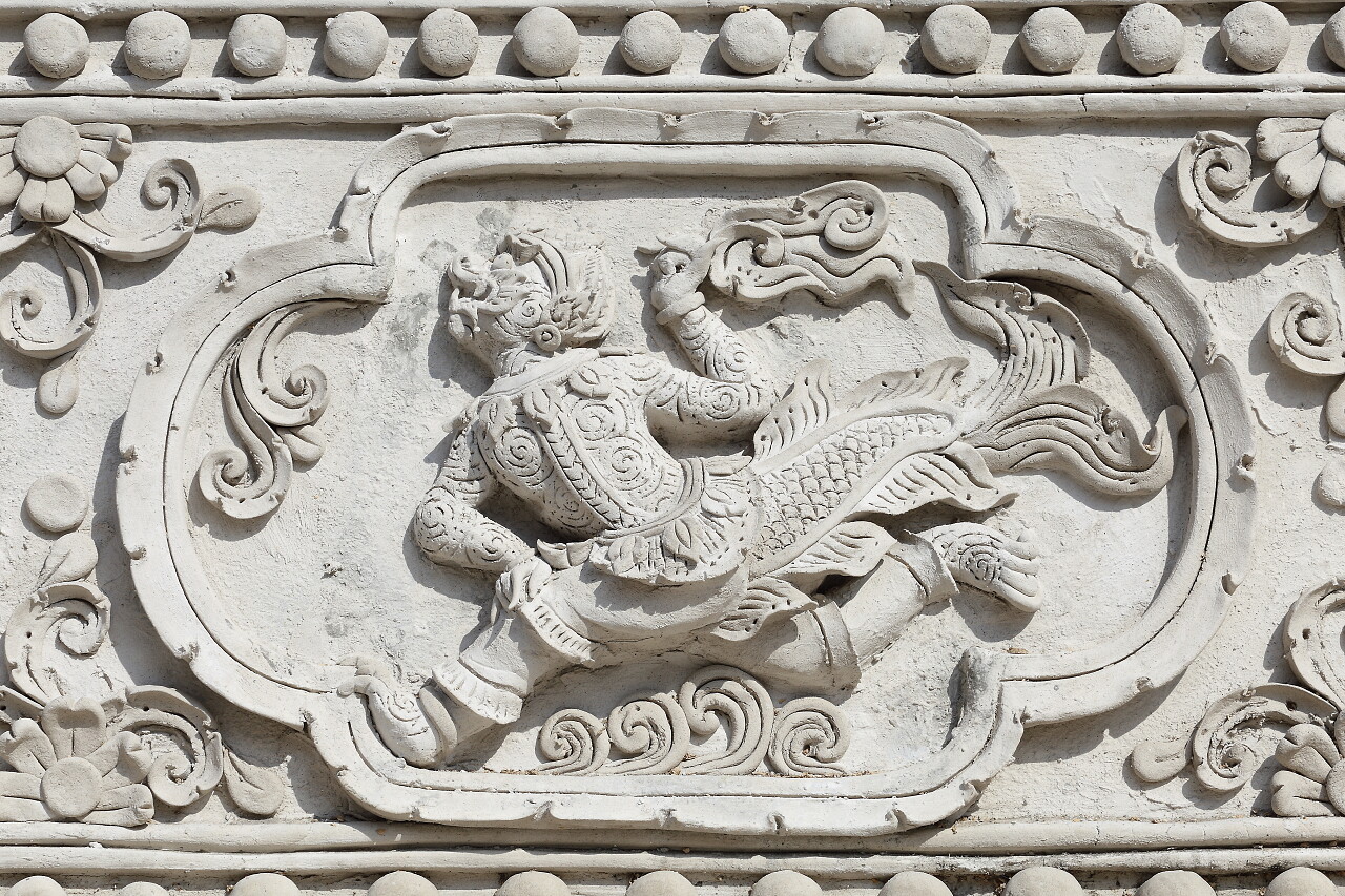 白色背景下由创造力雕刻成的美丽图案