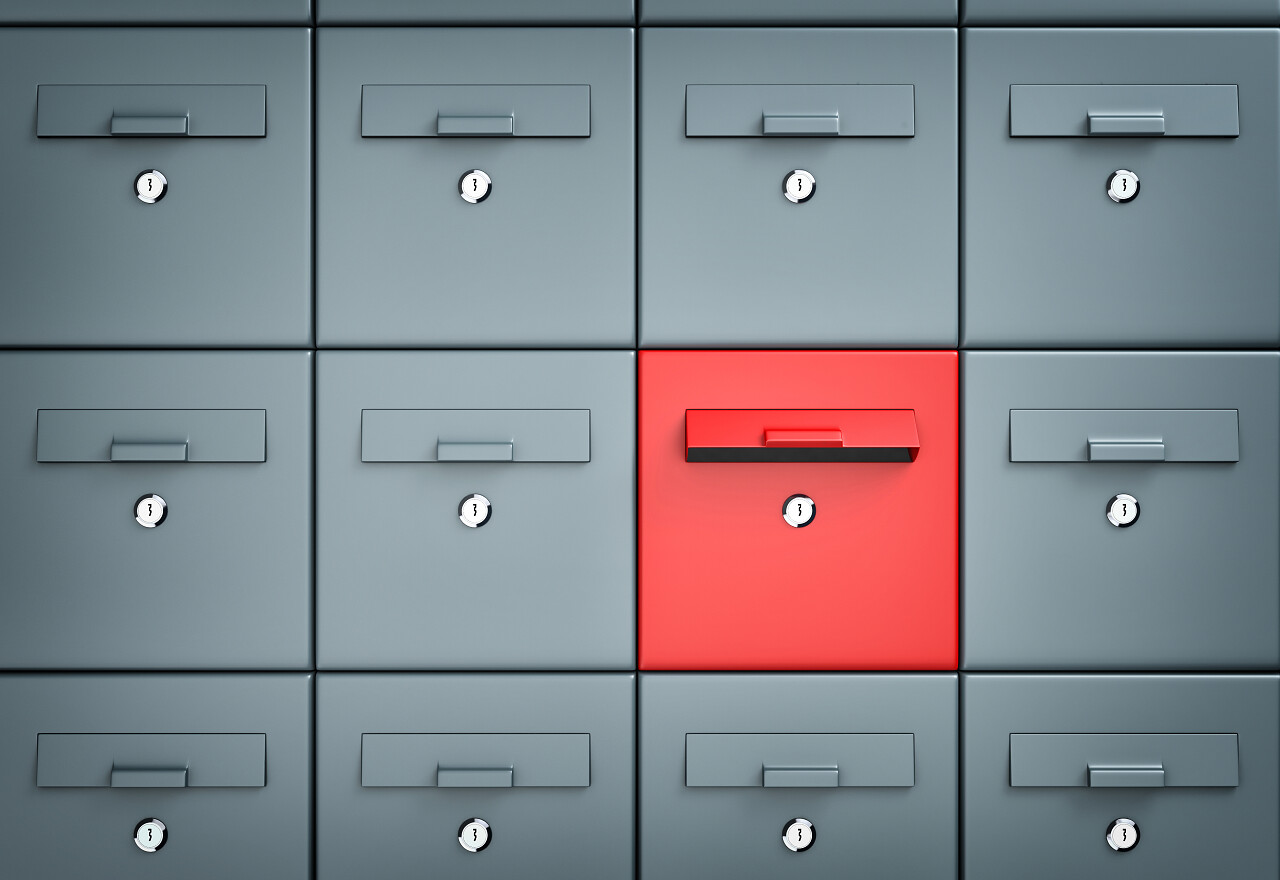 很多邮箱其中之一的红色