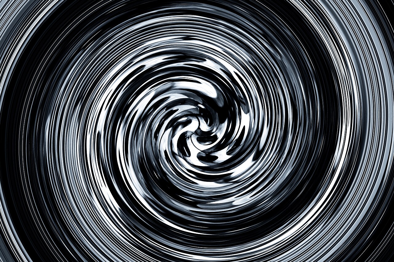 黑色和白色的螺旋背景