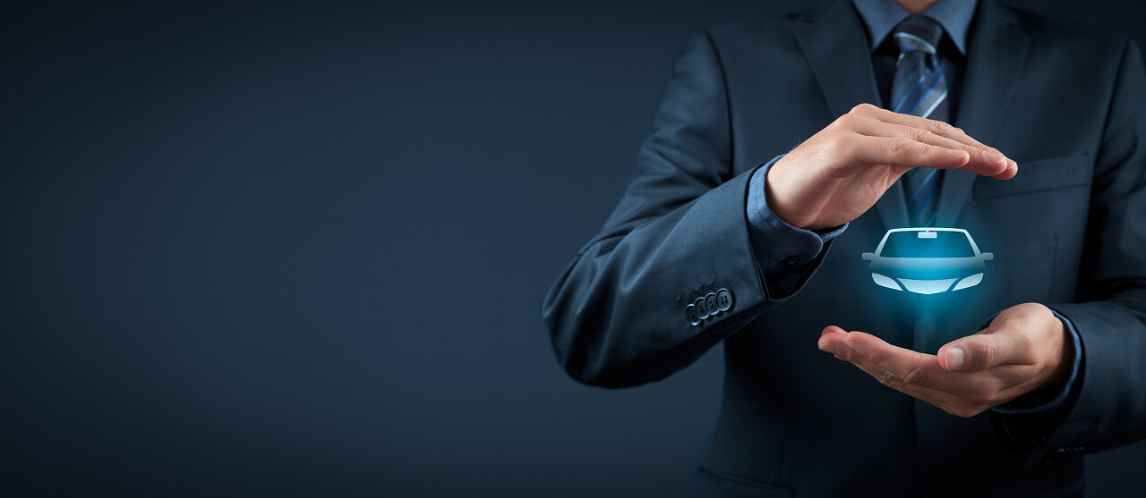 商人保护着汽车图标科技互联网汽车