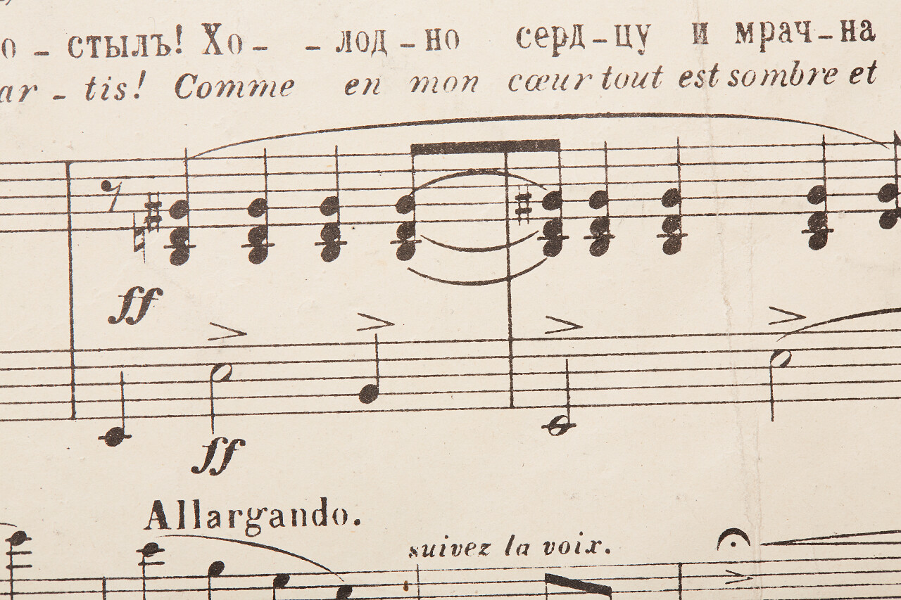 音乐笔记本上的音符背景