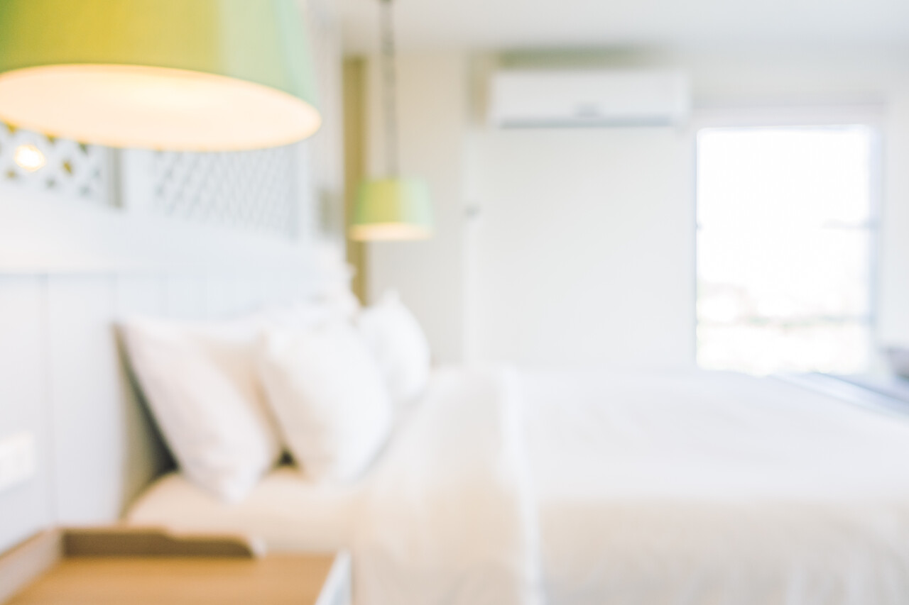 抽象模糊的卧室内部