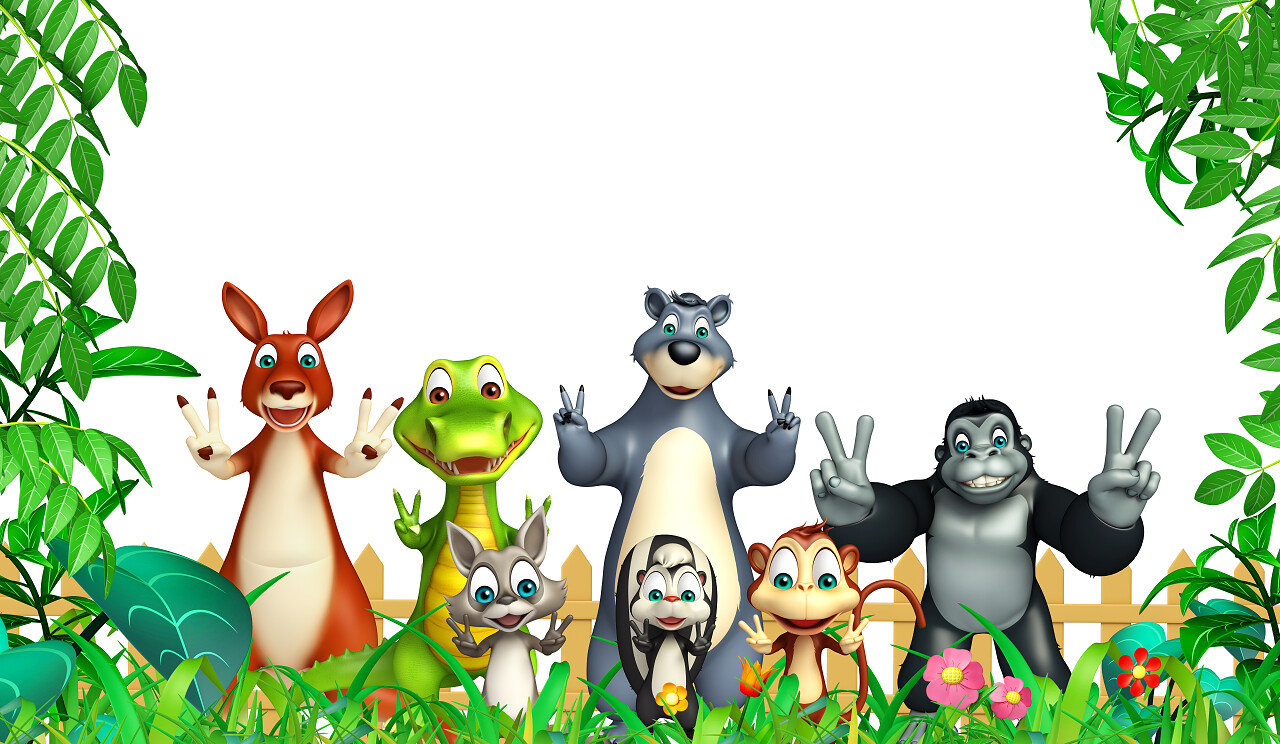 野生动物三维渲染的图