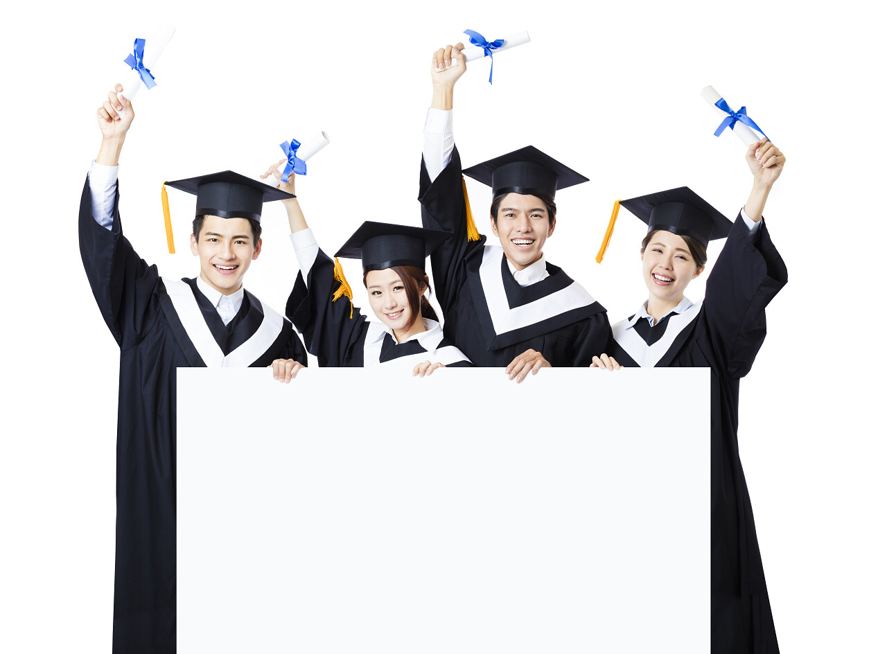 毕业季人物大学毕业季毕业季人像研究生呈现一个空白板子