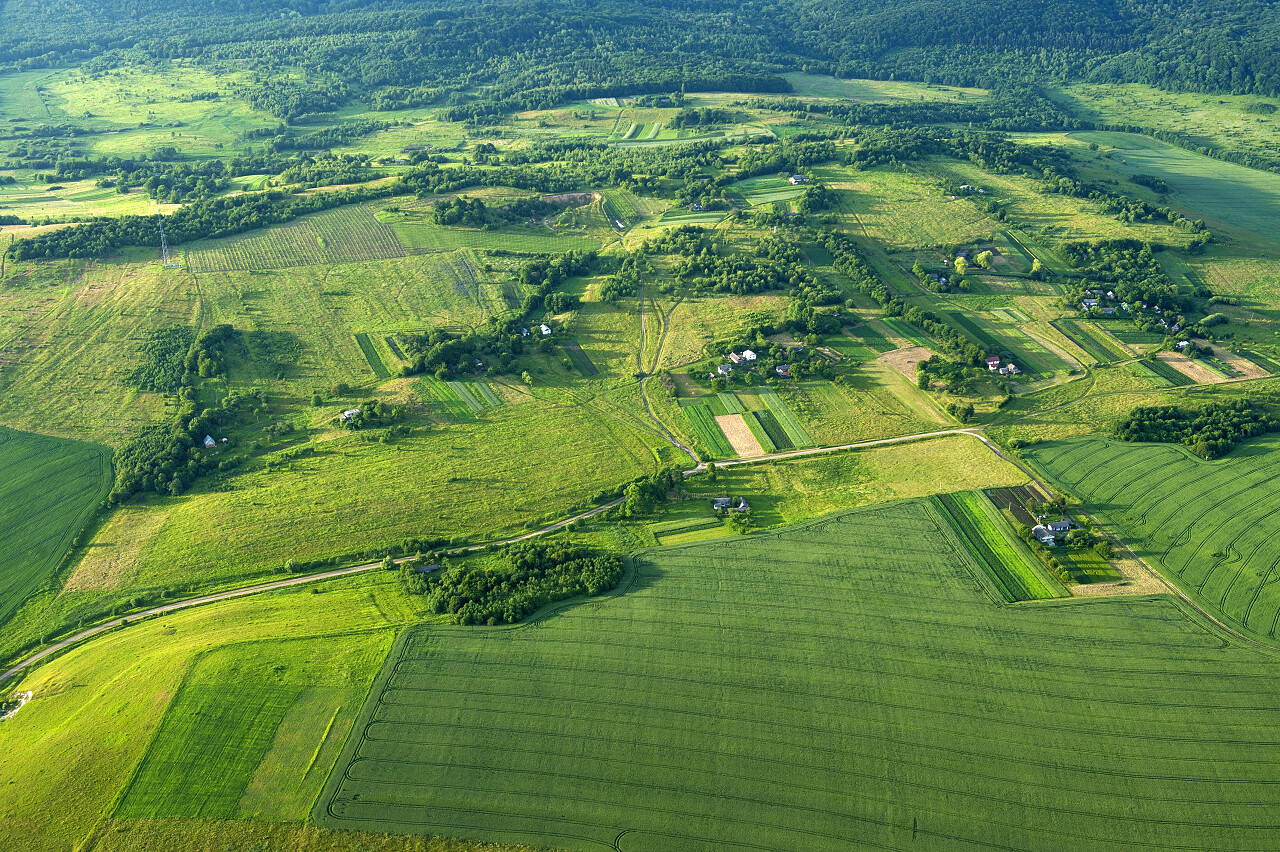 农村瞰图希望的田野