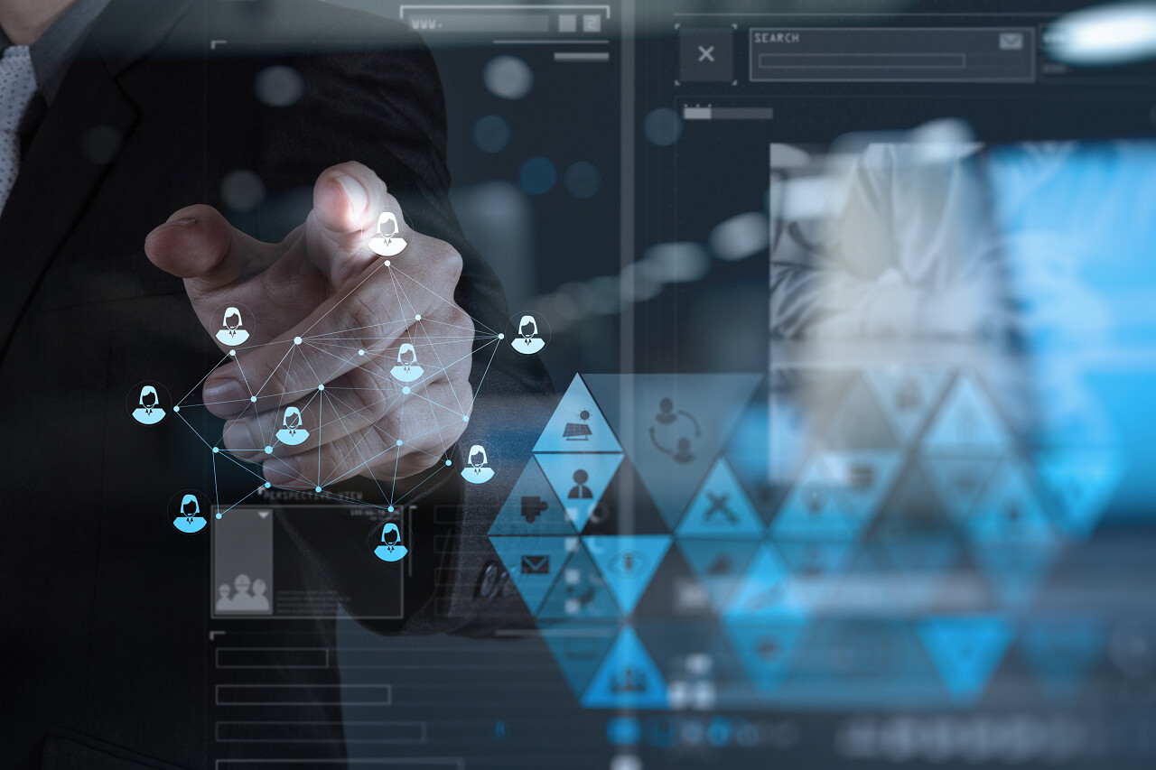 显示工人办公及社交网络的结构图