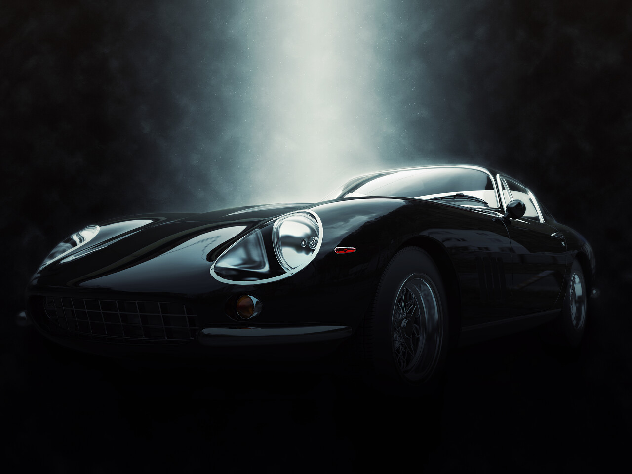 黑色跑车汽车跑车轿车白色灯光