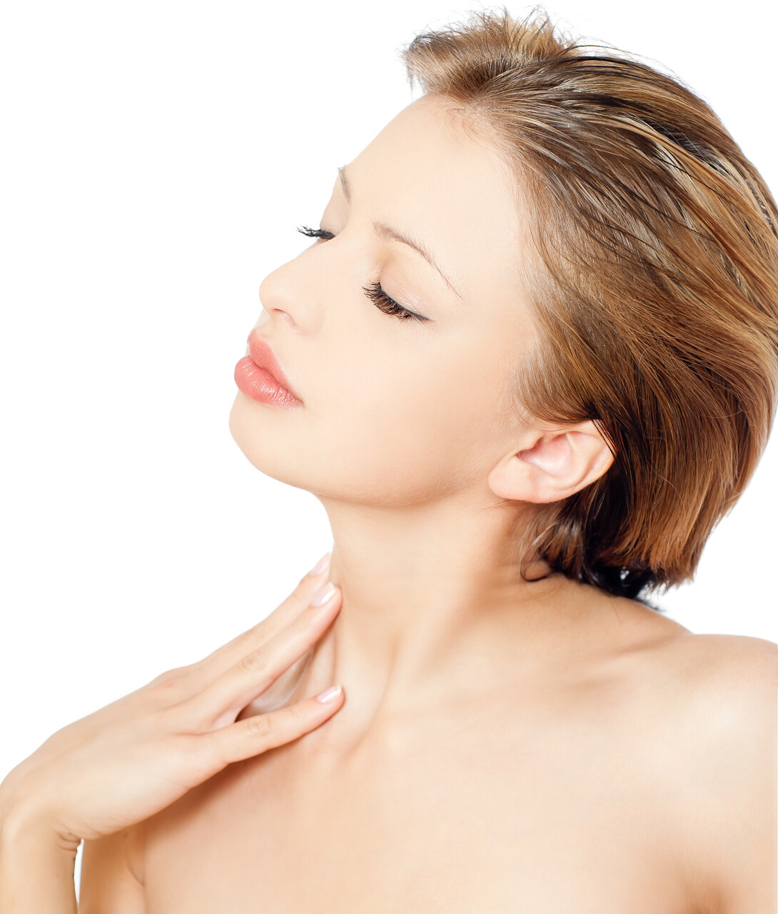 美容女性人物人像半身闭眼漂亮欧美女人人物特写