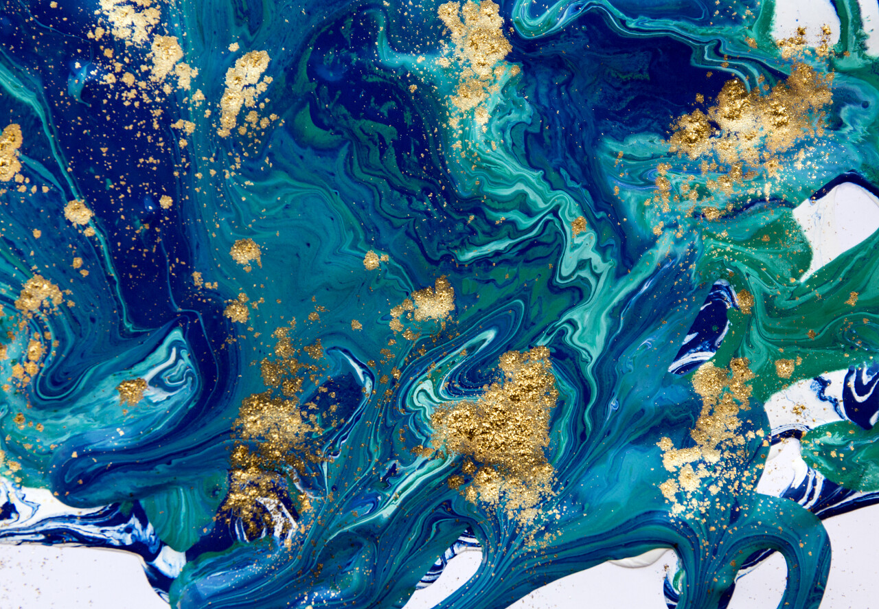 蓝色抽象纹理颜料油漆纹理画桌面壁纸