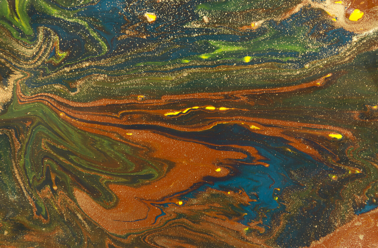 金色抽象纹理颜料油漆纹理画桌面壁纸