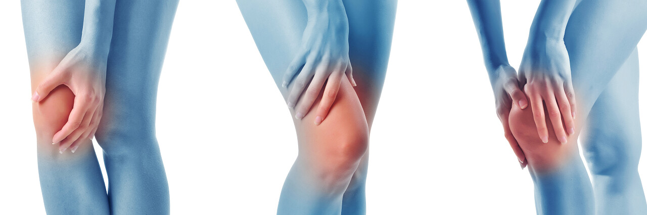 膝盖疼痛部位示意图白色背景膝部急性疼痛组