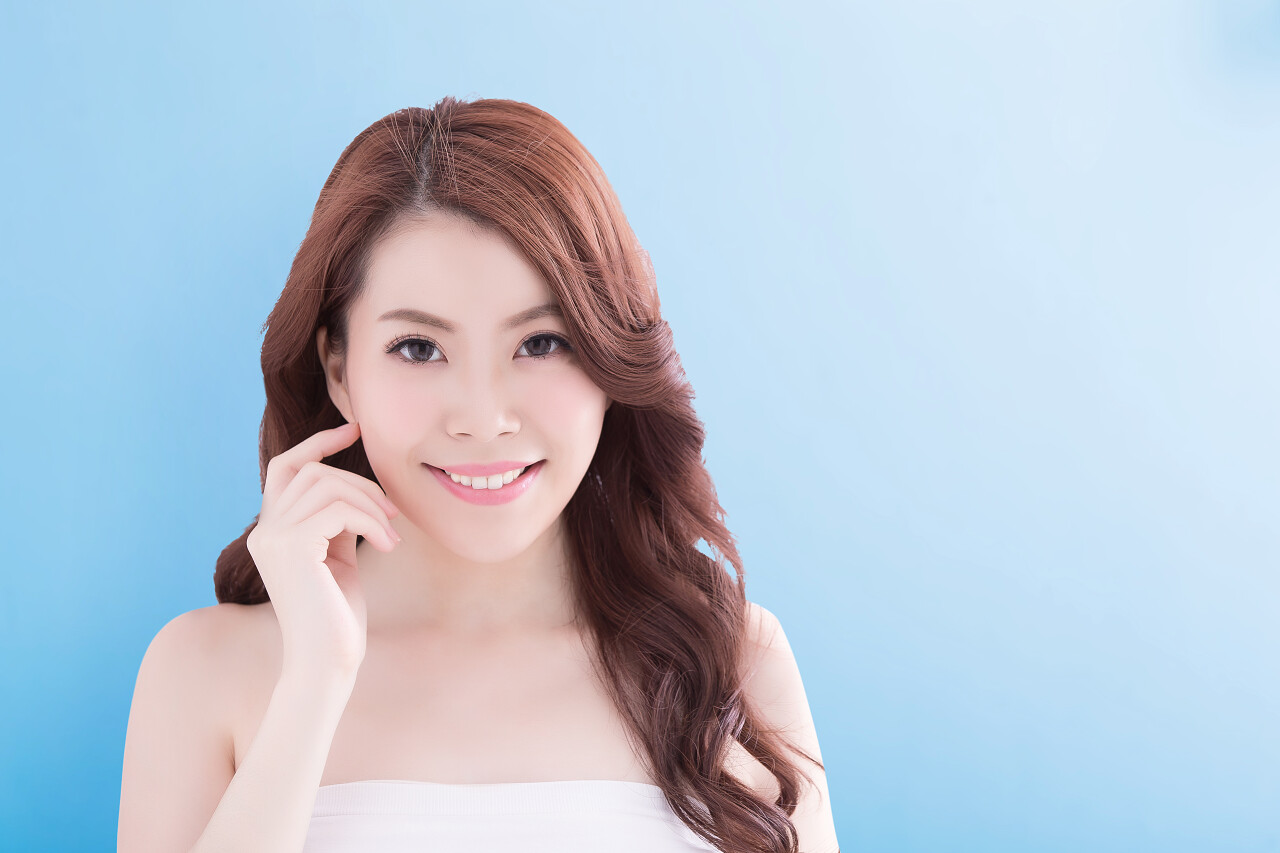 亚裔女子美丽女性人物人像半身漂亮欧美女人人物特写口腔牙齿口腔牙齿笑脸笑容