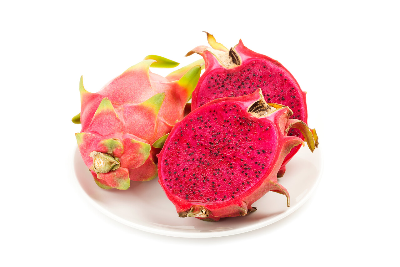 新鲜水果切开火龙果火龙果几个火龙果水果