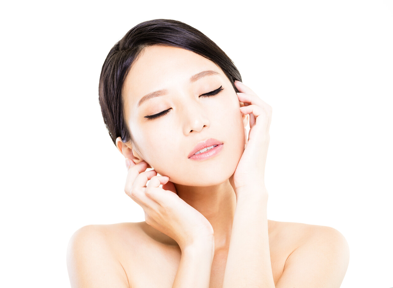 美容女性人物人像半身闭眼漂亮欧美女人人物特写