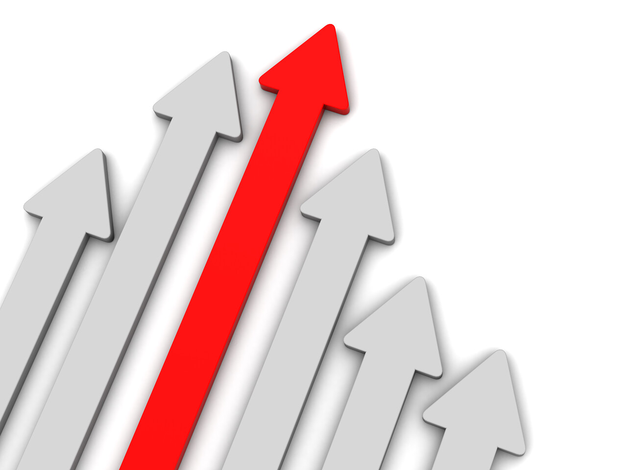 领导箭头向上箭头抽象三维图激励