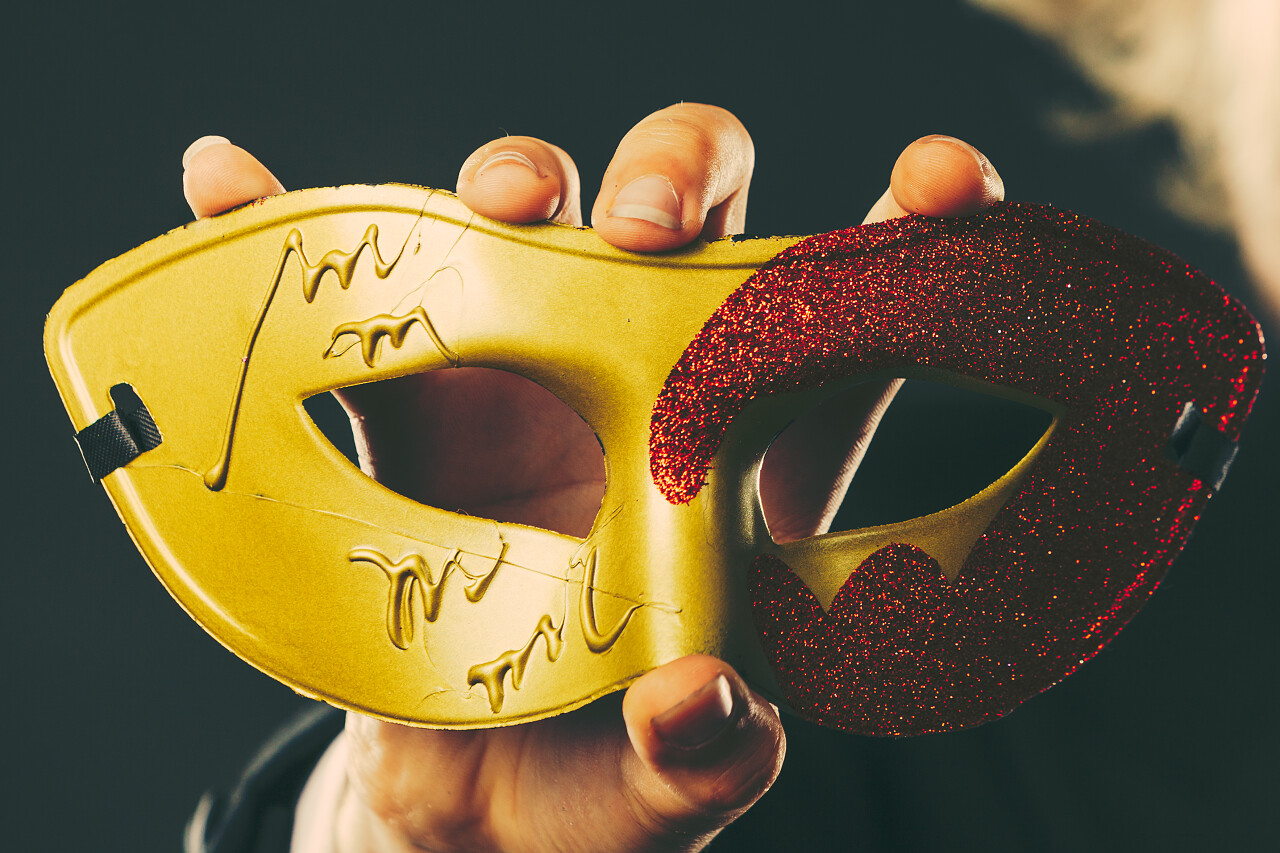 假期庆祝蒙面舞会面罩神秘金色狂欢面具