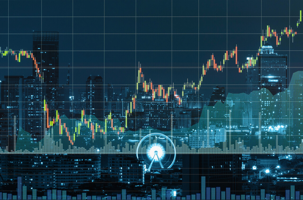 股票市场交换信息业务营运概念交易图城市背景