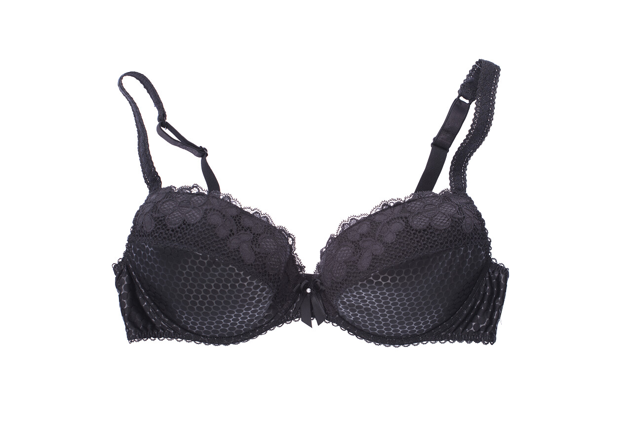 白色背景黑色胸罩性感内衣