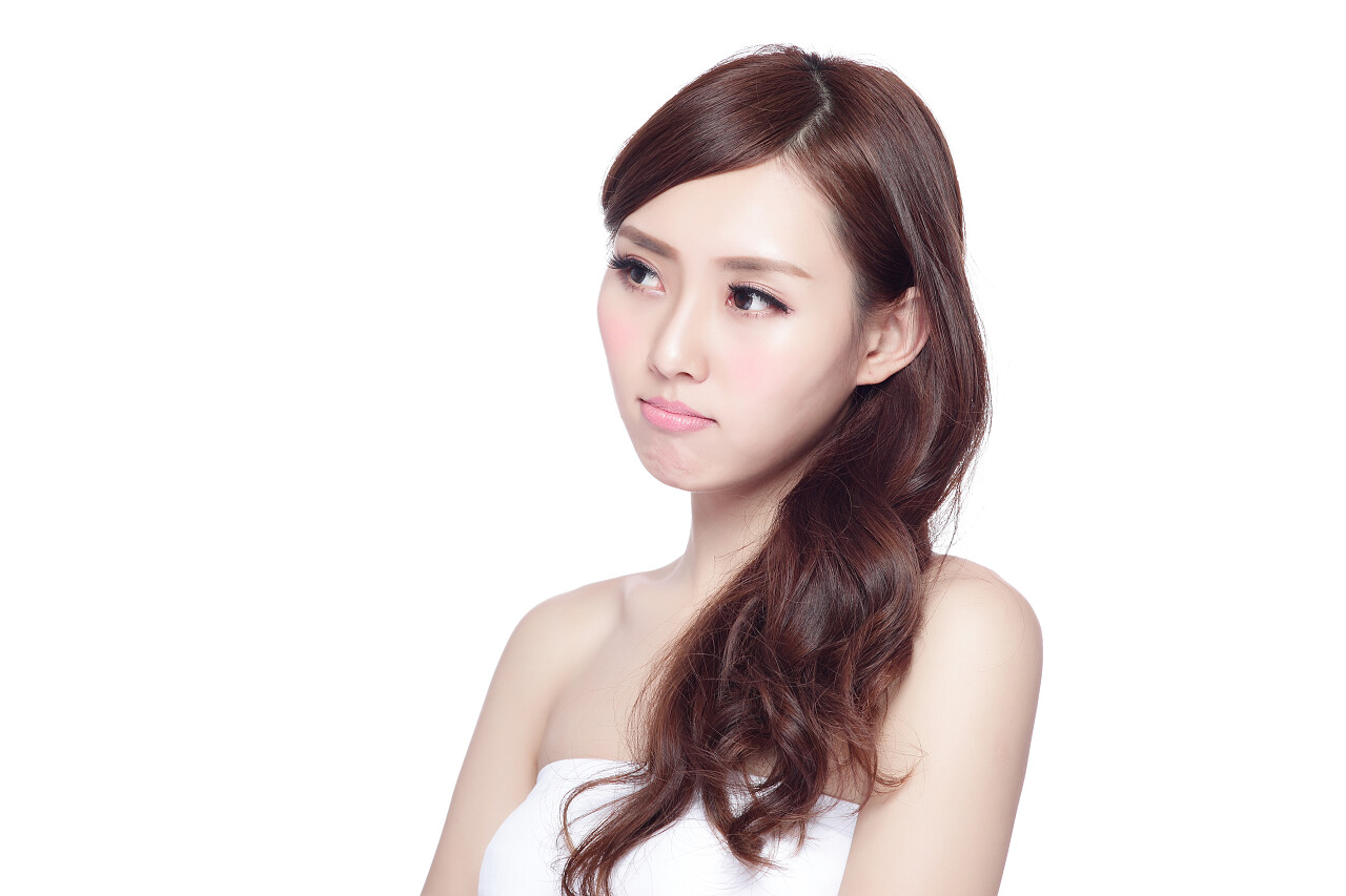 不开心的女人女性人物人像半身漂亮亚洲女人人物特写美容皮肤焦虑烦躁恼火烦躁