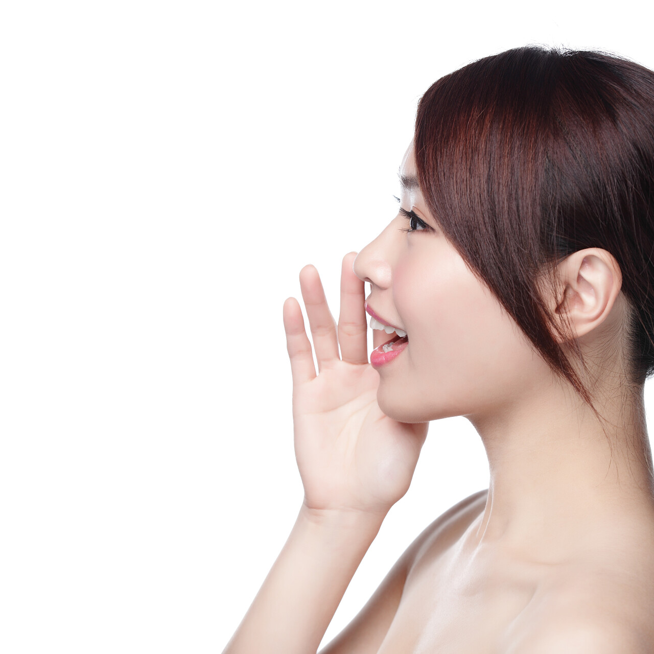 美容人物侧脸女性人物人像半身漂亮亚洲女人人物特写