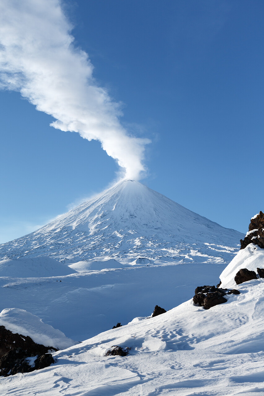 堪察加半岛火山景观喷发活跃夫火山