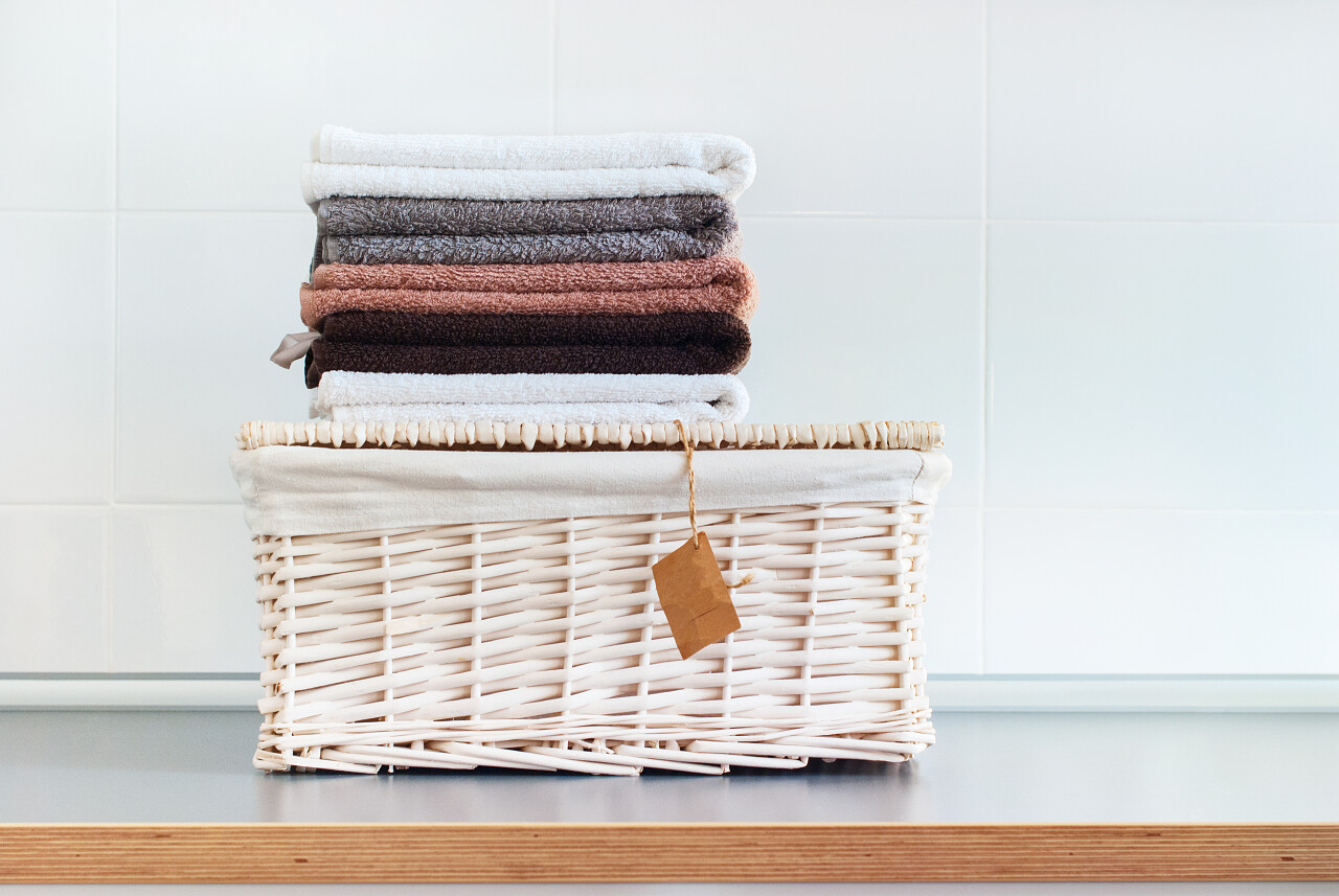 纯毛巾在桌子上