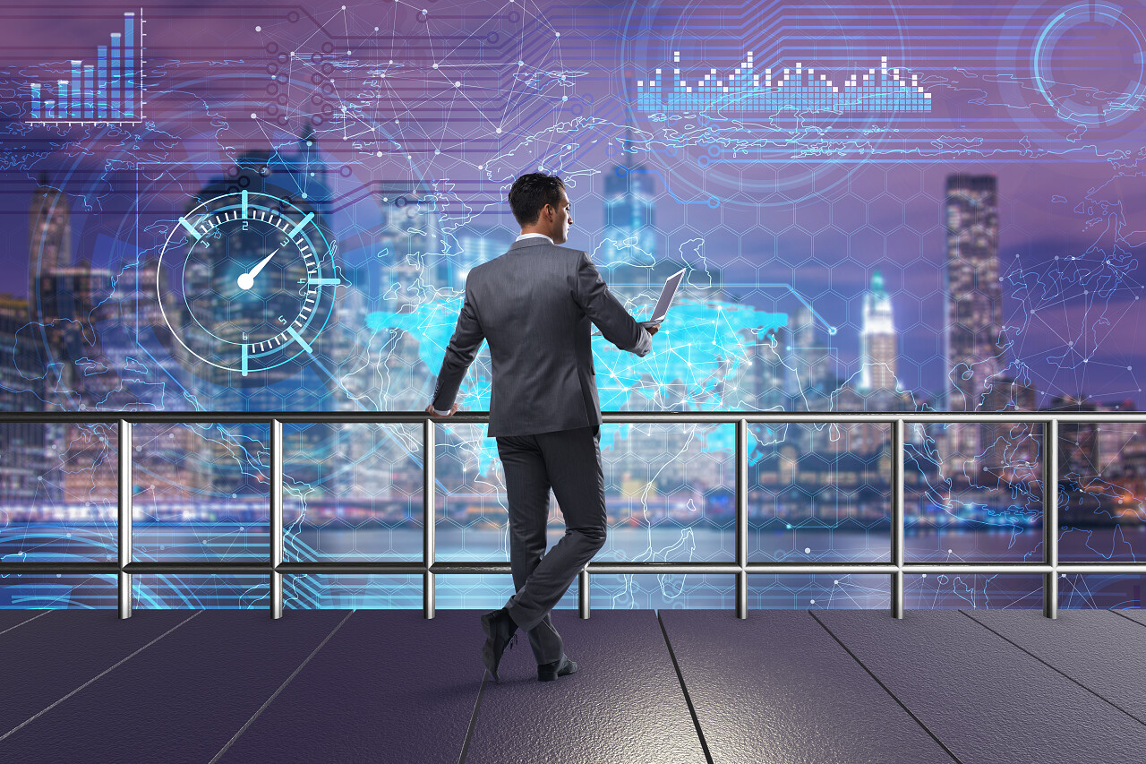 商人在股票交易的概念