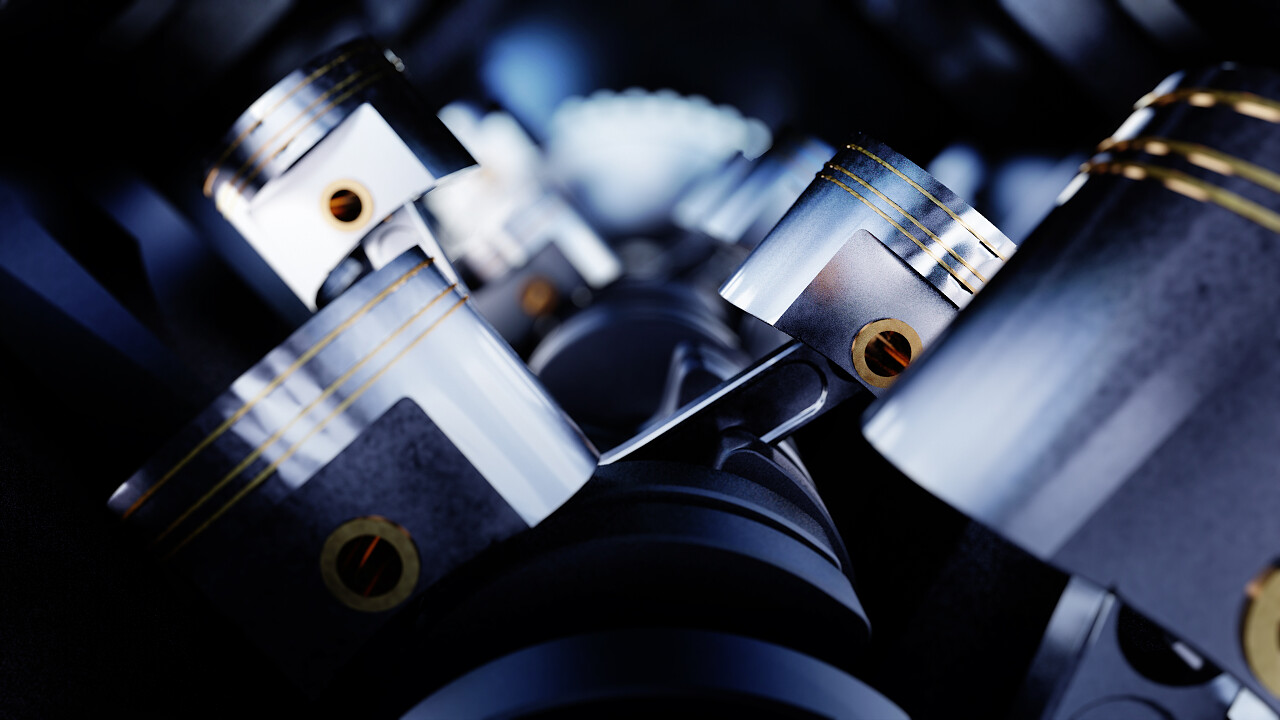 汽车发动机曲轴与活塞三维图