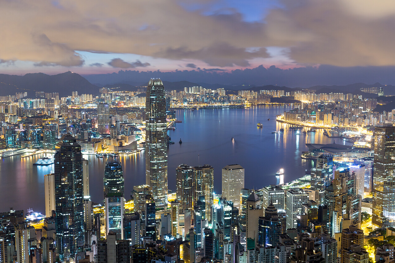 香港的夜空香港旅游