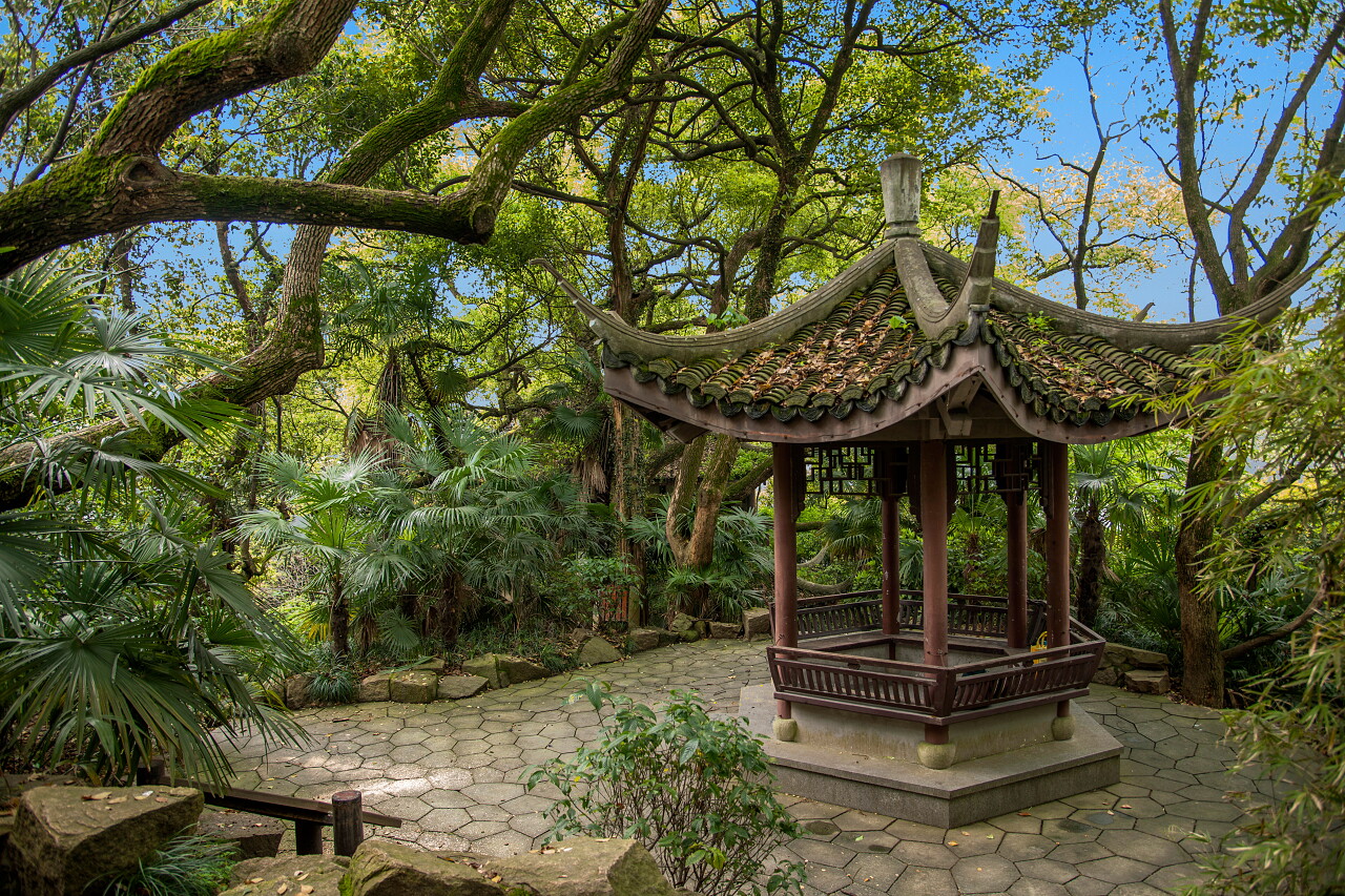 古建筑凉亭风景摄影图浙江户外凉亭