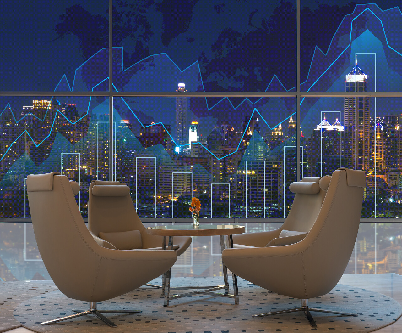 城市中酒店前台沙发座椅