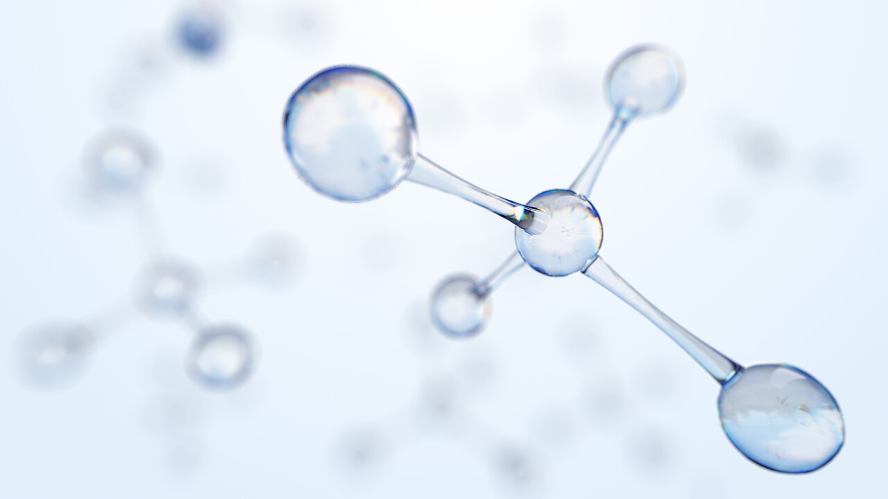 分子模型的三维图科学或医学背景与分子和原子.