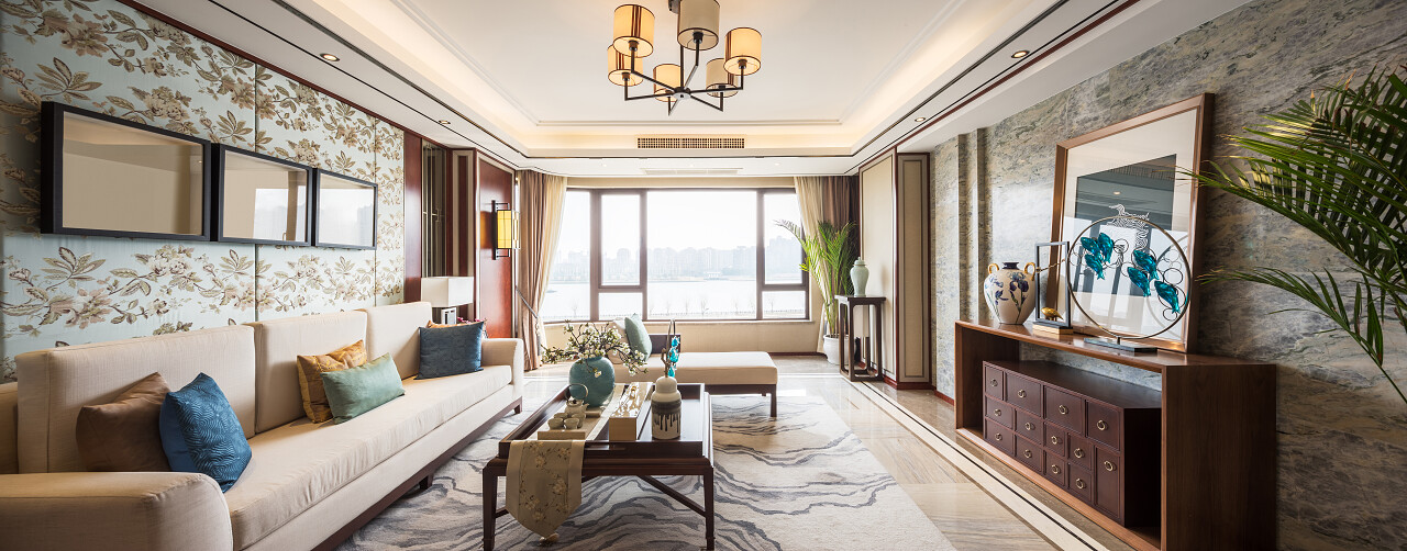 设计和装饰的现代客厅背景摄影图