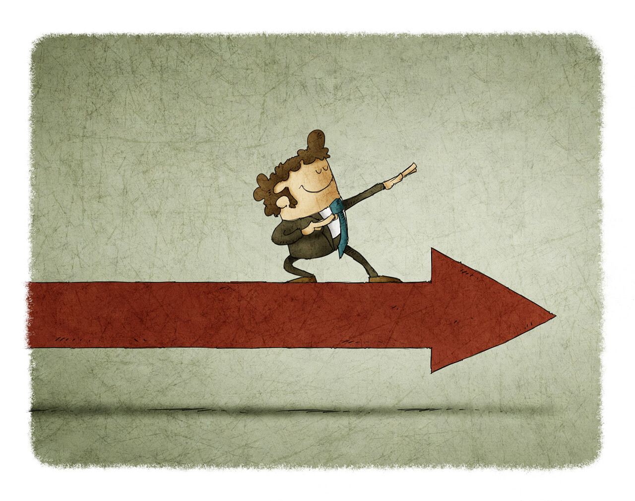 商人在向前箭头