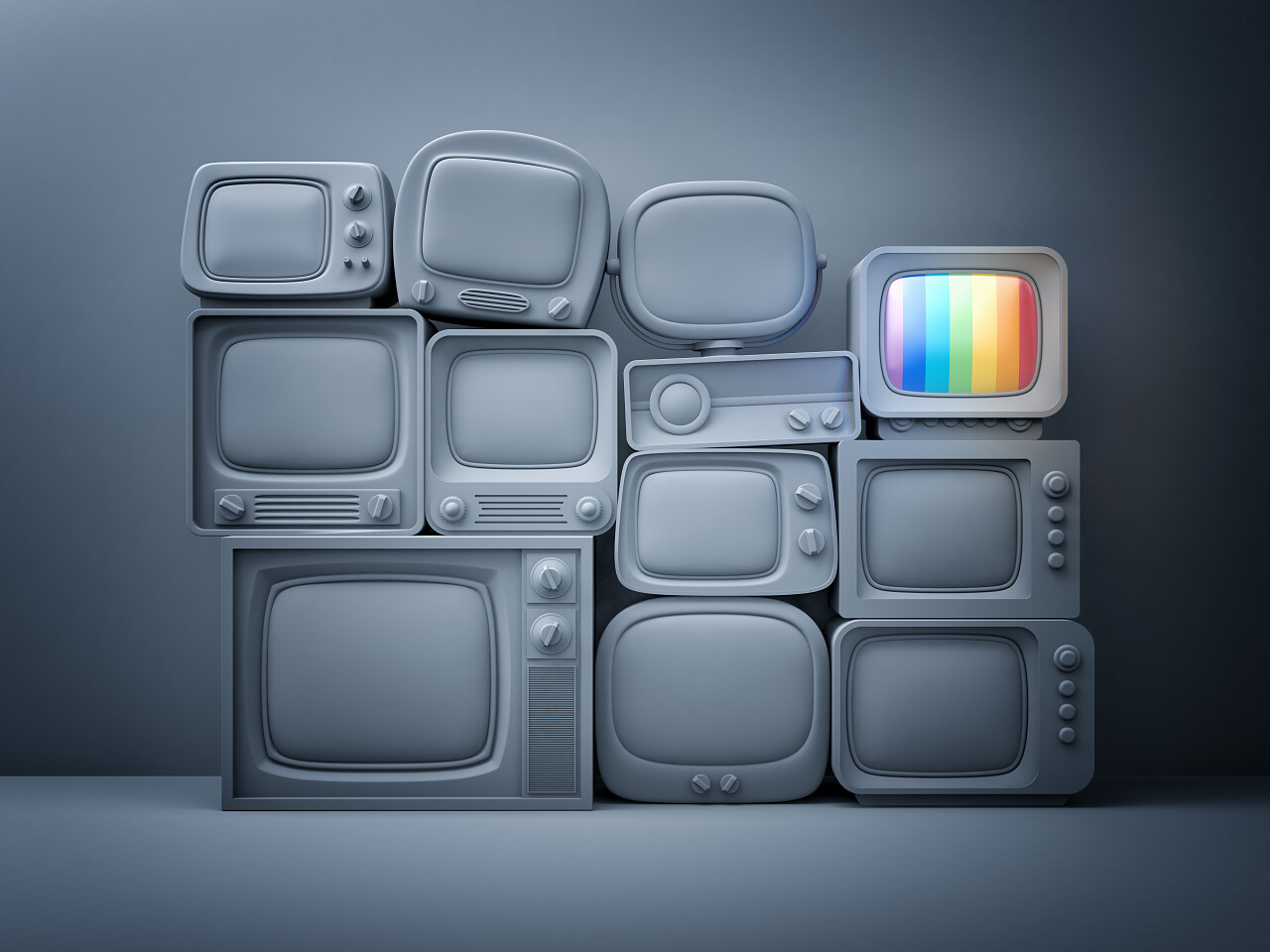 复古电视在待机状态美好回忆