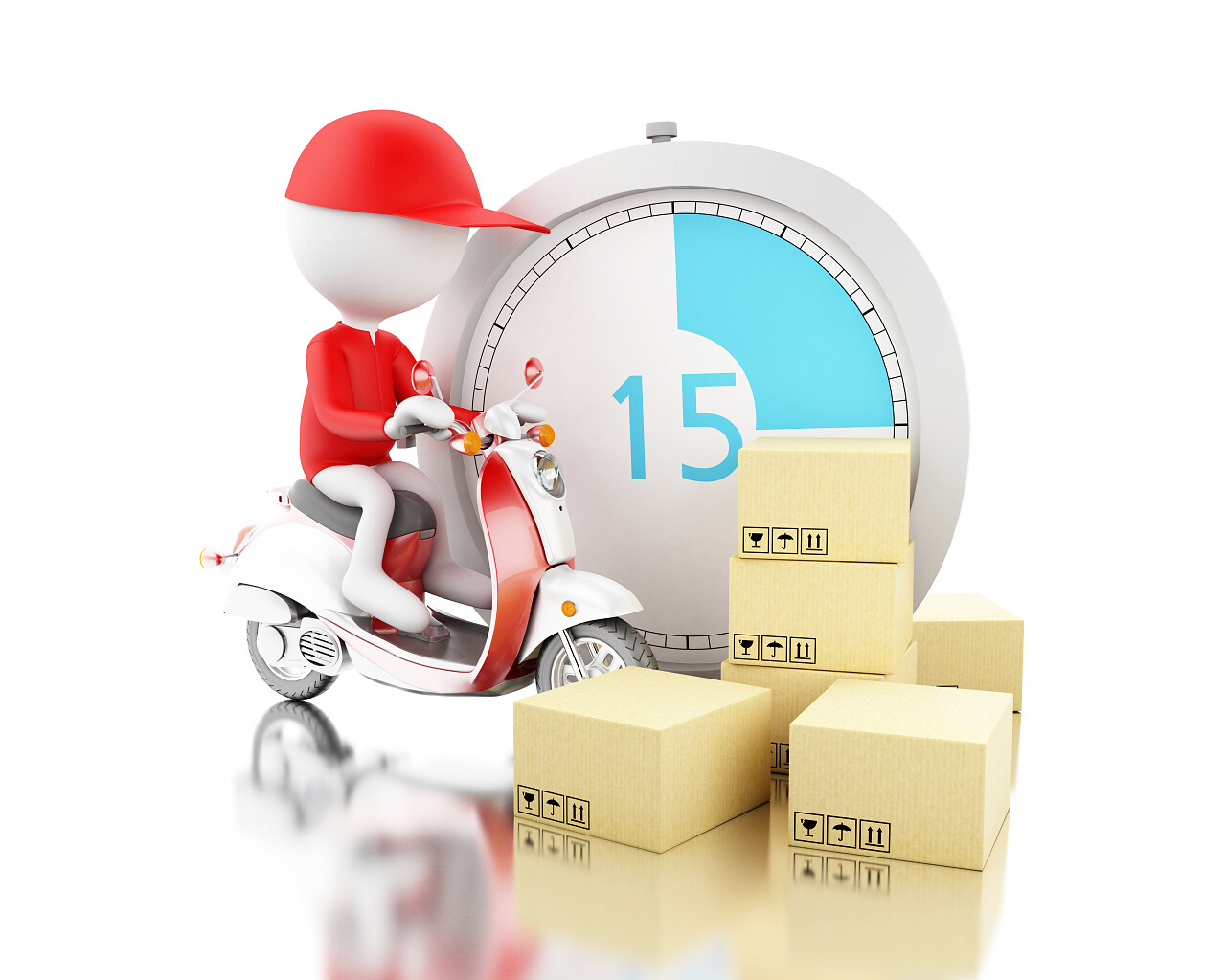 快递员在送快递物流平台