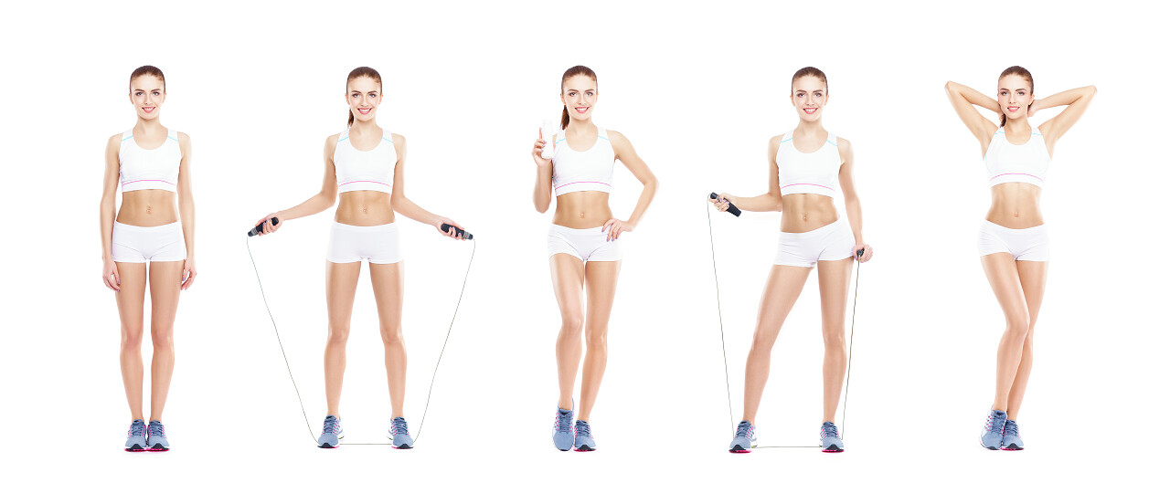 女性在体育运动锻炼美容减肥瘦身美容瘦身