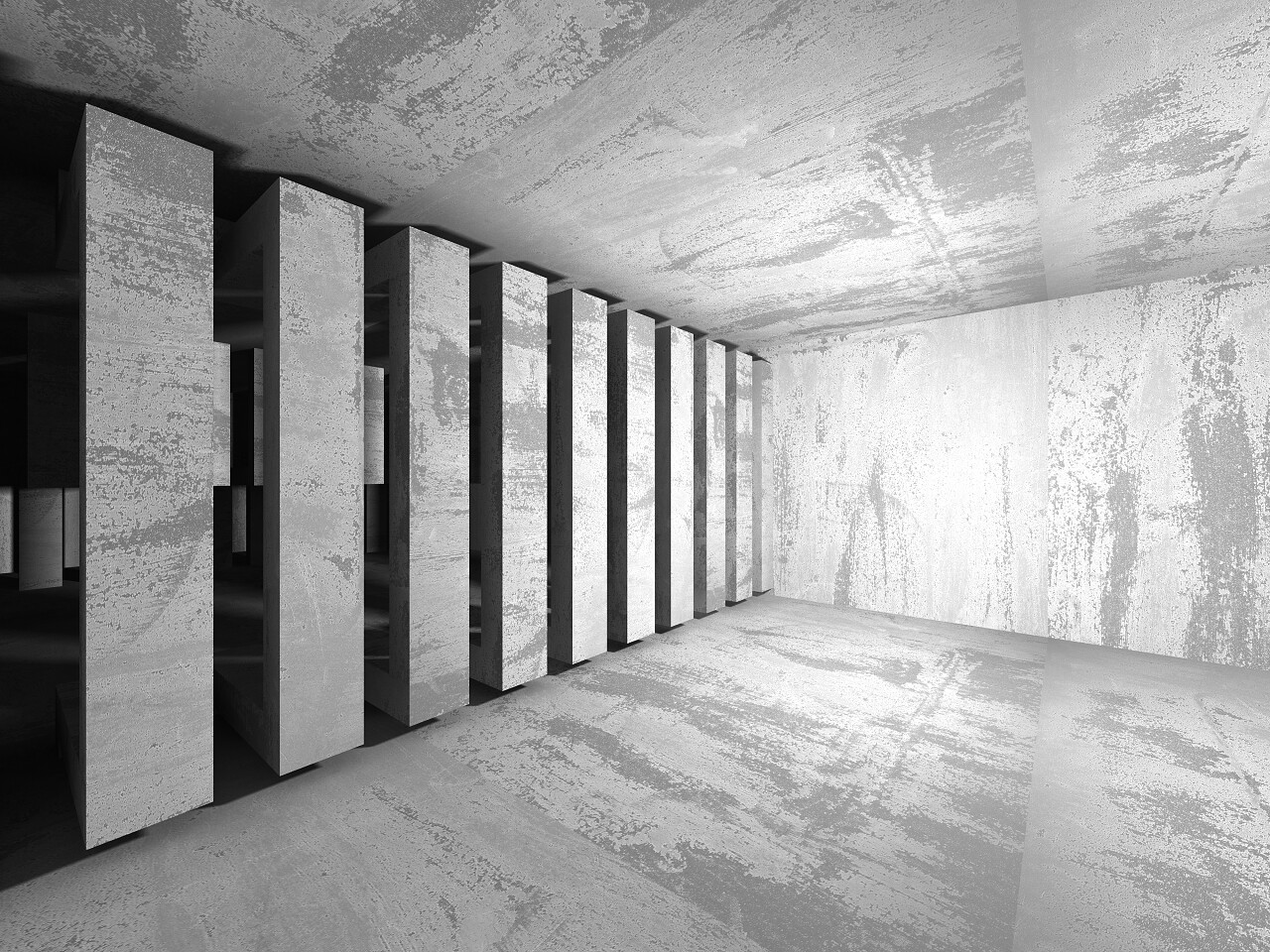 黑暗的空房间里