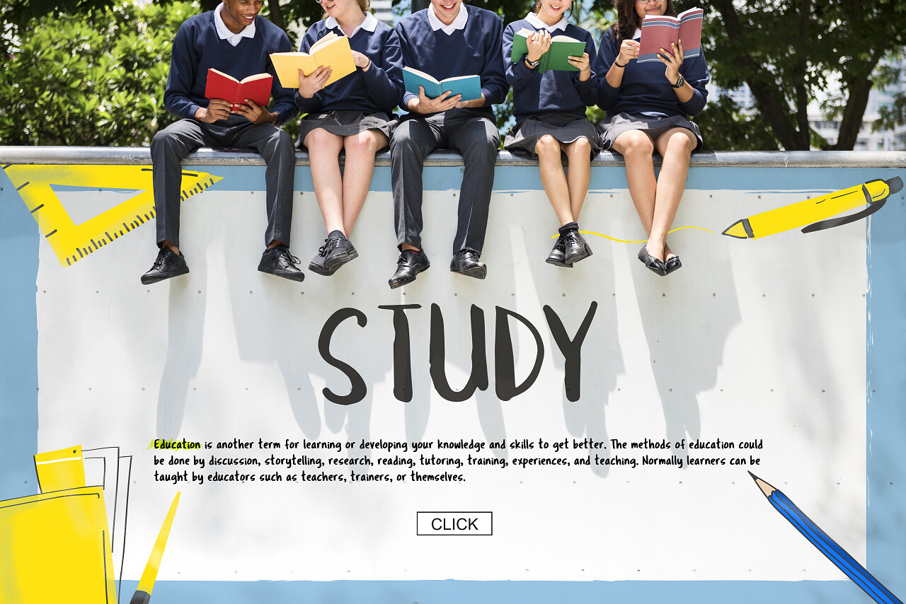 学生学习青春励志排排坐阅读