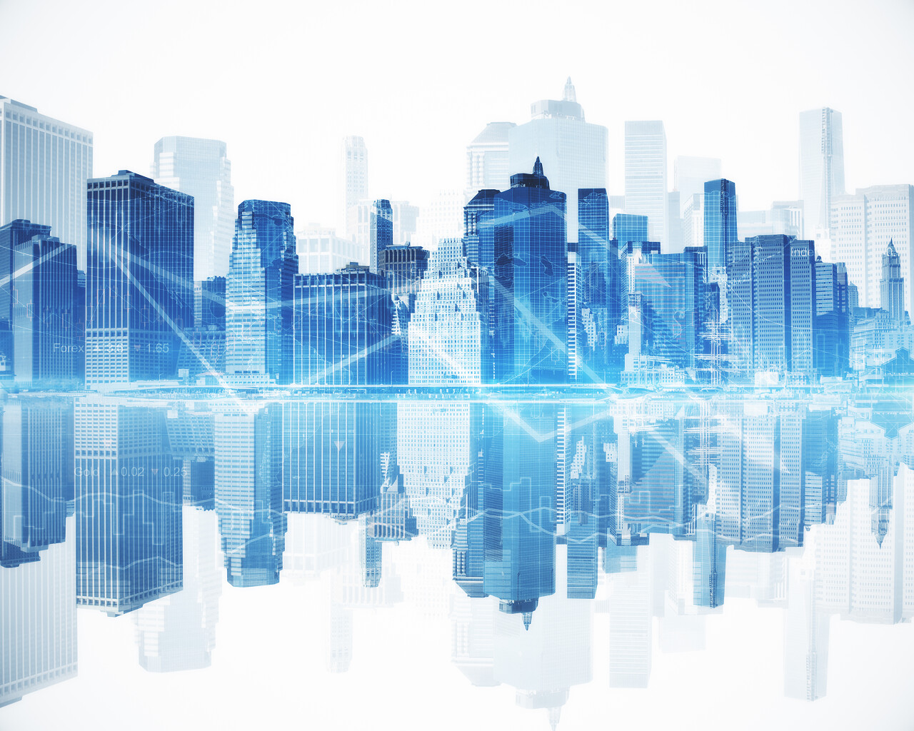 抽象的蓝色城市