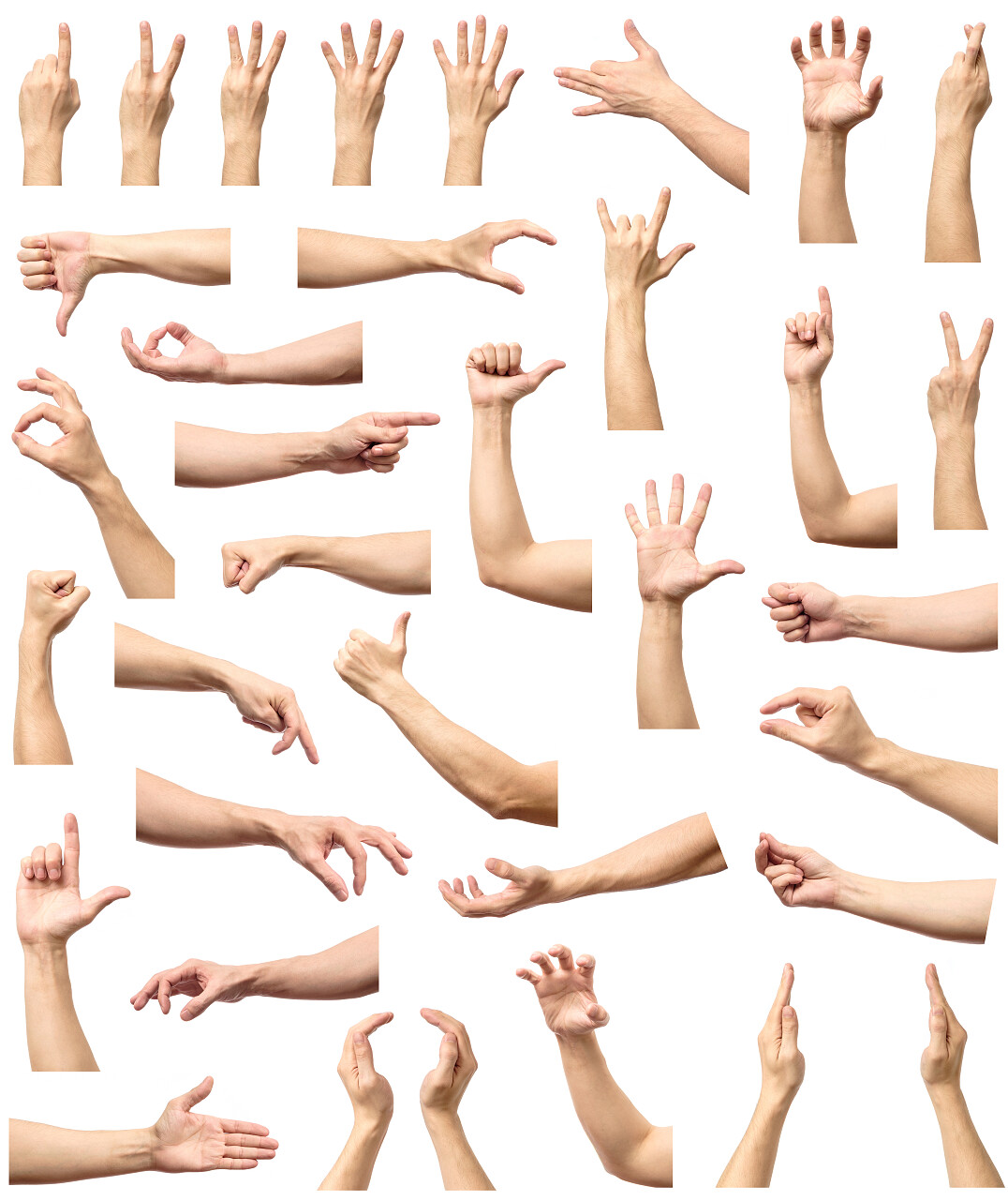 男手手势和标志集合