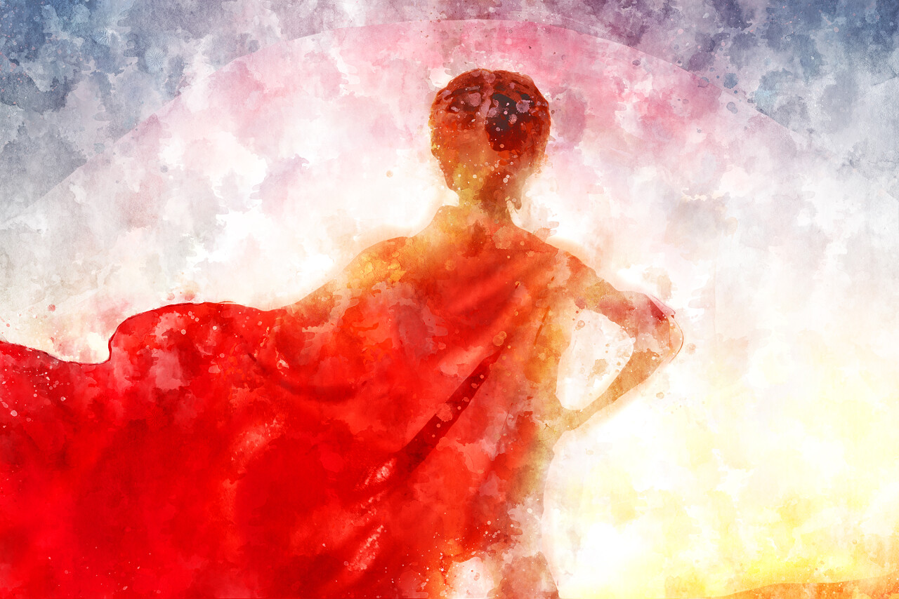 小女孩扮演超级英雄