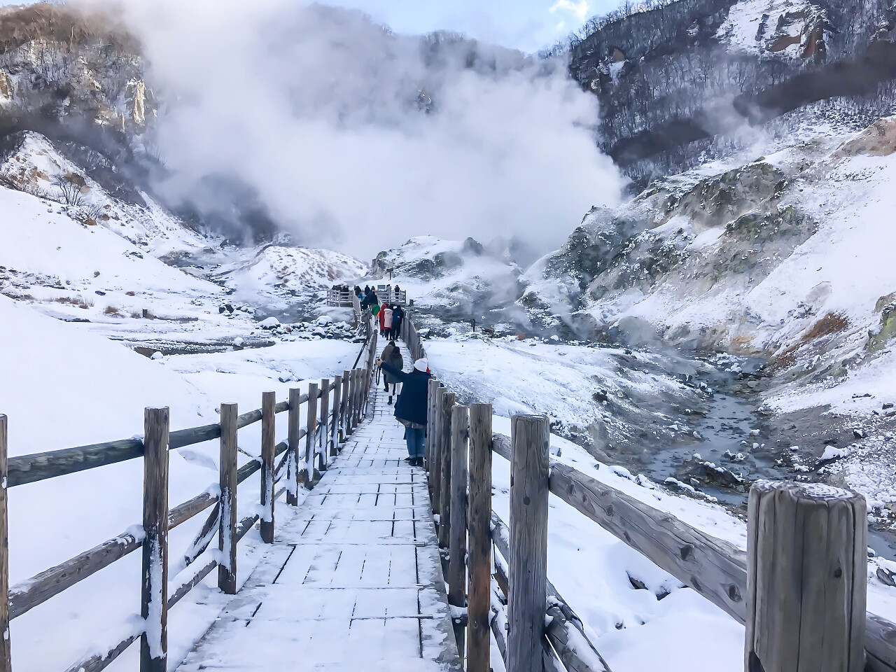 北海道温泉雪景北海道旅游