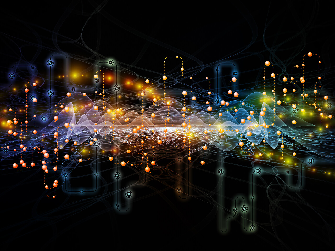 高科技符号和现代的科技图案