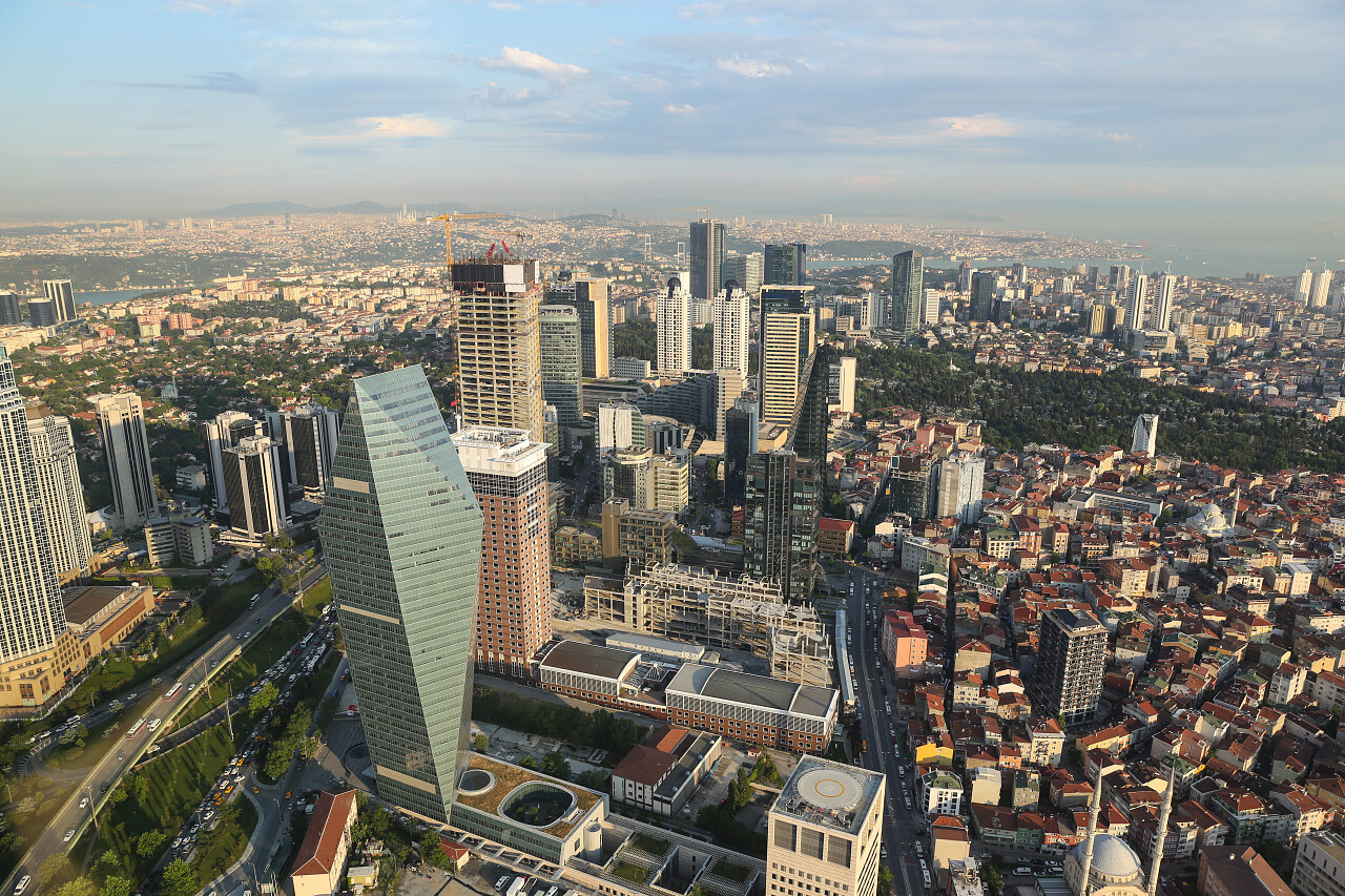 在土耳其的伊斯坦布尔市的鸟瞰图土耳其旅游