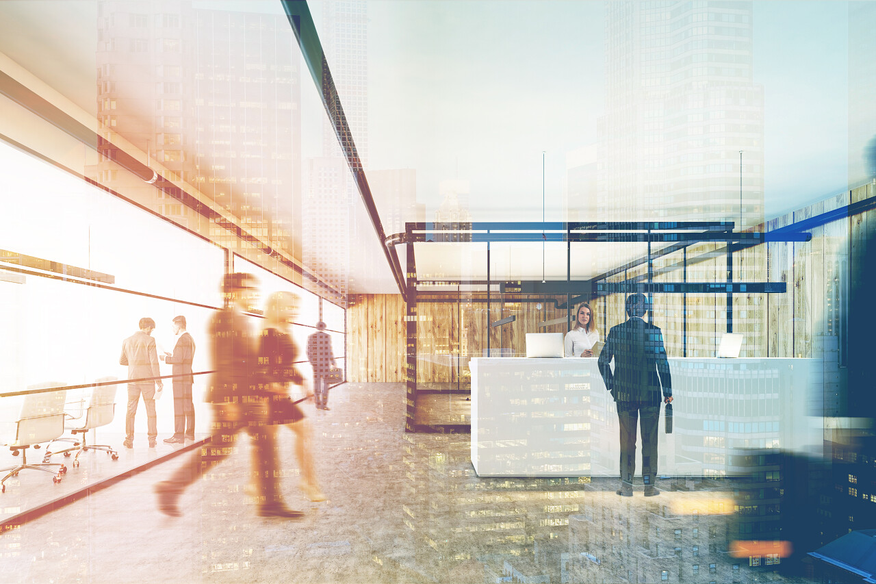 办公室与水族馆场景融合