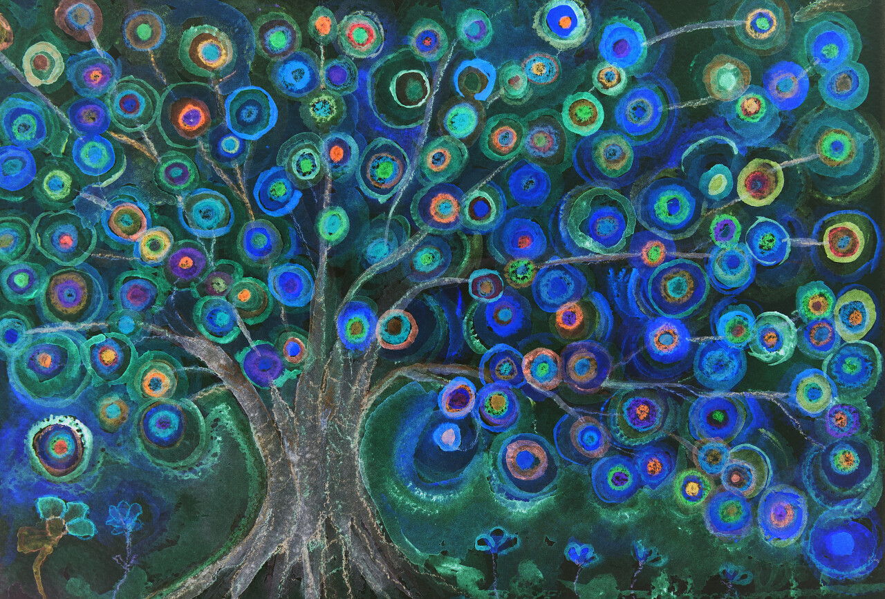 棒棒糖大树插画