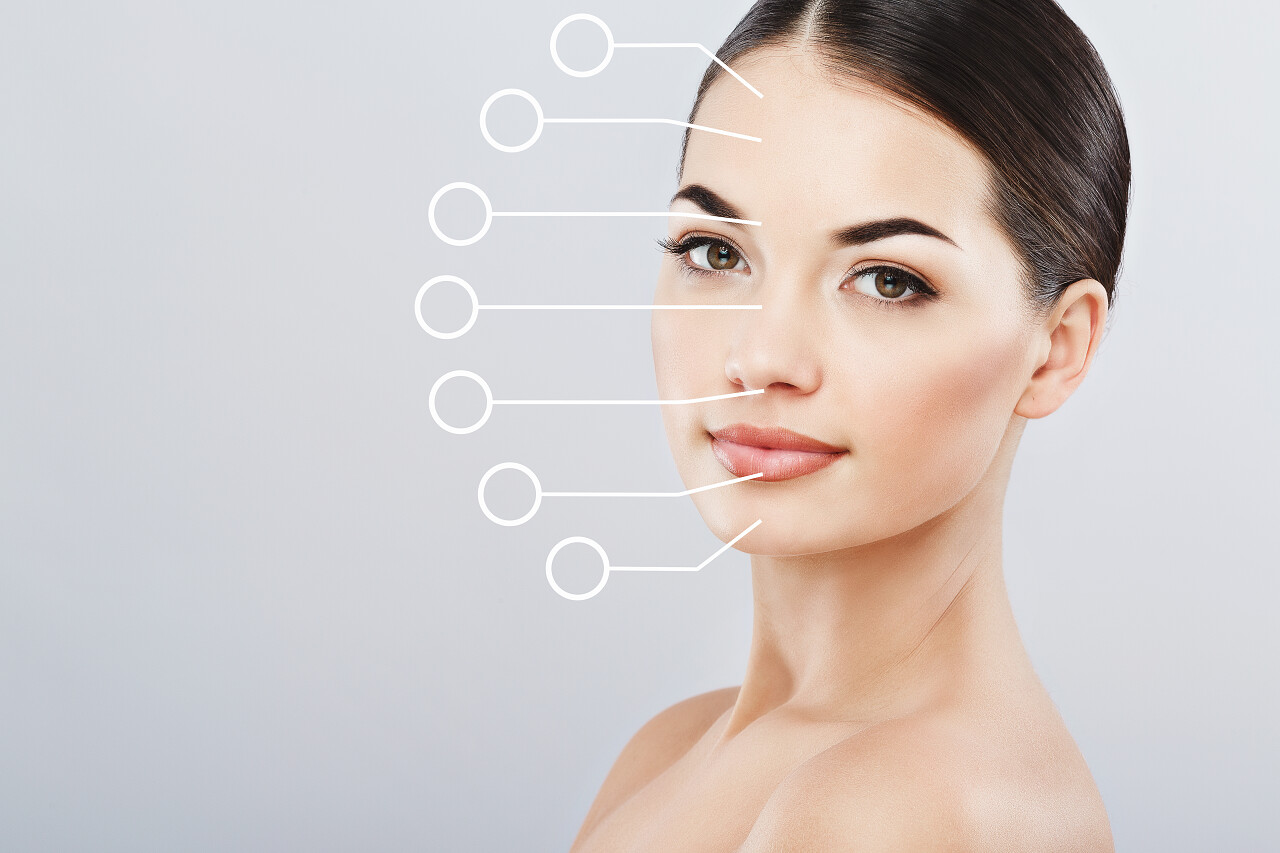 年轻女性抗衰老概念面部整形