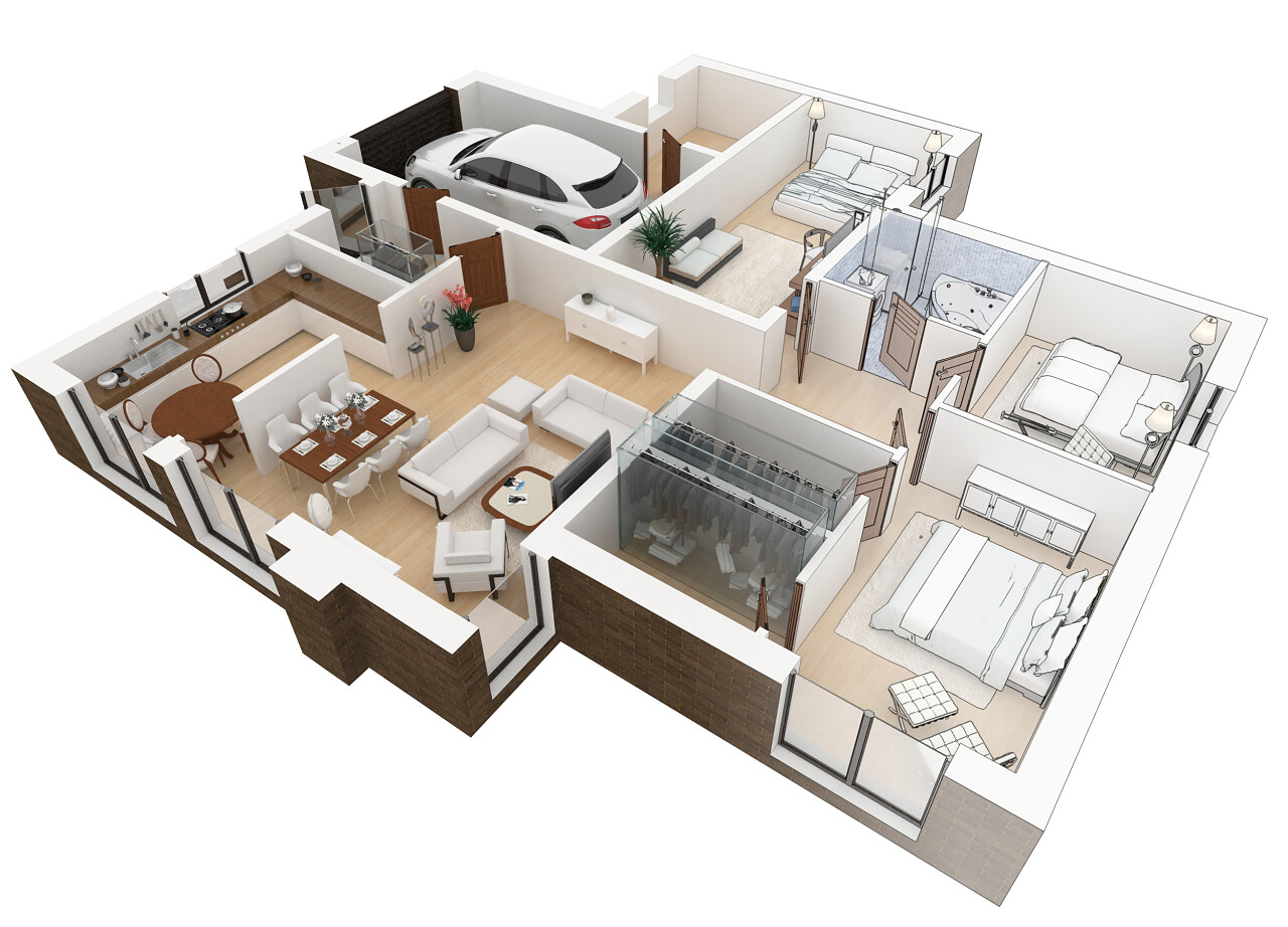 公寓规划素描从手